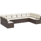 vidaXL Kavčna garnitura z blazino 10 pcs Rjava poli ratan, (5000153668) | Shoptok.si
