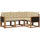 vidaXL Zunanja garnitura za sedenje z blazino 4 pcs Naravna in bež, (5000281859) | Shoptok.si