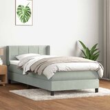 Box Spring krevet s madracem svijetlo sivi 90x220 cm baršun | shoptok.hr