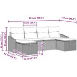  Set od 6 vrtnih sofera s jastučićima smeđi poli ratan | shoptok.hr