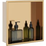  The Living Store Niša za tuš kabino brušeno zlato 32x32x9 cm nerjaveče jeklo - Niša Za Tuš Kabino, (21487588) Cene
