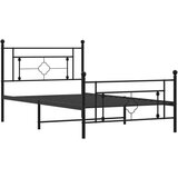 Metalni okvir kreveta uzglavlje i podnožje crni 107x203 cm | shoptok.hr