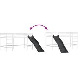  Krevet na kat za djecu s toboganom Jednobojno Bijela i antracit 90 x 200 cm | Shoptok.si