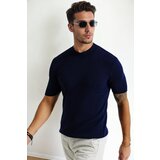 Dewberry 33307 Mens Crew Neck Short Sleeve Thin Knit Sweater-NAVY | shoptok.hr