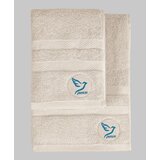 Foutastic Peace - Beige Beige Hand Towel & Bath Towel Set (2 Pieces) | ePonuda.com