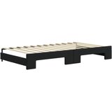  Dnevni krevet na razvlačenje crni 100 x 200 cm baršunasti | shoptok.hr