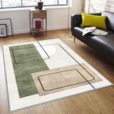  tepih sa gumenom podlogom 180x280cm - bez-zeleni pravougaonici, tg-5109 | Eponuda.com