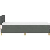 vidaXL Postelja s škatlo z vzmetnico in LED Temno siva 90x200 cm Tkanina | Shoptok.si