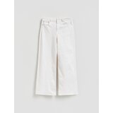 Reserved Wide leg traperice srednje visokog struka - bijela | shoptok.hr