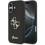 Guess GUHCP17SHG4SGK silikonski ovitek za iPhone 17 - črn z bleščicami in zlatim logom u