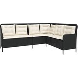  2-dijelna vrtna garnitura od poliratana s jastucima crna 110 x 110 x 40/71 cm | Shoptok.si