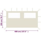  Bočni zid za sjenicu s prozorima 4 x 2 m krem | shoptok.hr