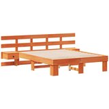  Krevetna konstrukcija Smeđa 140 x 190 cm Čvrsto borovo drvo | shoptok.hr