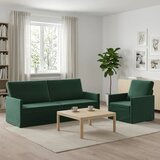  Set sofe 2 pcs Tamnozelena Baršun - Tamnozelena 1-sjedalni + 3-sjedalni (180 cm) | shoptok.hr