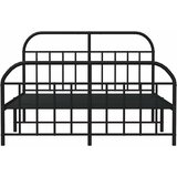 Metalni okvir krevet bez madraca s podnožjem crni 180x200 cm | shoptok.hr