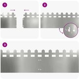 vidaXL Rubnjaci za travnjak 30 pcs Srebrno 103 x 0,05 x 22 cm | shoptok.hr