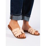 Shelvt Beige classic women's flip-flops Cene