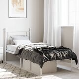 Maison Chic Kovinski Posteljni okvir - Enojna postelja - Postelja za odrasle z vzglavjem bel 80x200 cm, (21693911) | Shoptok.si