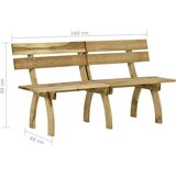 vidaXL Vrtna klupa 160 cm od impregnirane borovine | shoptok.hr