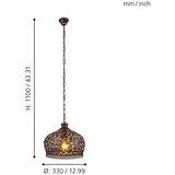 Eglo 49764 - Viseće svetlo JADIDA 1xE27/60W | Eponuda.com