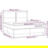  Krevet box spring s madracem LED crni 180x200 cm od tkanine | shoptok.hr