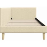  Kutni okvir kreveta Krema 100 cm x 200 cm Tkanina i šperploča | shoptok.hr