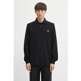 Fred Perry Pamučna majica dugih rukava boja: crna, bez uzorka, M6006 Cijene