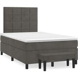  box spring s madracem tamnosivi 120 x 190 cm baršun | shoptok.hr