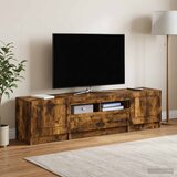  LED TV kabinet UTRECHT 3 kom. Dimljeni hrast Konstruirano drvo Smeđa 81 x 35 x 40 cm | Shoptok.si