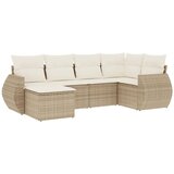  6-dijelni set vrtnih sofa s jastucima bež od poliratana | shoptok.hr