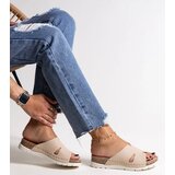 Gemre Beige flip-flops with leather insole Masha | Shoptok.si