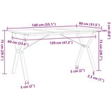  Blagovaonski stol Y-oblika 140x80x75 cm od borovine i čelik | shoptok.hr