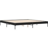 vidaXL Posteljni okvir črn 200x200 cm inženirski les in kovina, (21128433) | Shoptok.si