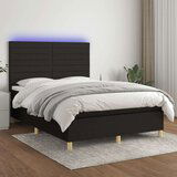  Box spring s madracem LED crni 140x200 cm od tkanine | shoptok.hr