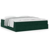  Otomanski krevet s madracem tamnozeleni 160x200 cm baršunasti | shoptok.hr