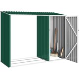  Vrtno spremište za drva zeleno 245x98x159 cm pocinčani čelik | shoptok.hr