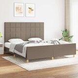 vidaXL Posteljni okvir z vzglavjem taupe 180x200 cm blago | Shoptok.si