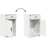 vidaXL set 3 bela mdf, steklo kompaktno toaletna miza pravokotna | Shoptok.si