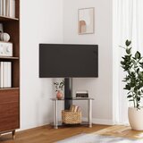 vidaXL Kotno TV stojalo 2-nadstropno za 32-70" črno in srebrno Cene