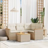 Maison Chic Seti vrtnega pohištva - Vrtna garnitura - Vrtni pohištvo set 5-delna z blazinami bež poli ratan, (21815781) | Shoptok.si
