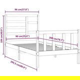  Posteljni okvir bel iz borovine 90x200 cm, (20684609) | Shoptok.si