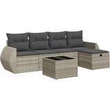 vidaXL 6-dijelni set vrtnih sofa od poliratana s jastucima svjetlosivi | shoptok.hr