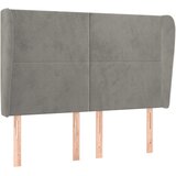  Uzglavlje s ušima svjetlosivo 147x23x118/128 cm baršunasto | shoptok.hr