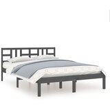  Posteljni okvir siv iz trdnega lesa 135x190 cm 4FT6, (20648583) | Shoptok.si
