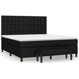 Maison Chic Box spring postelja - Vzmetna postelja z vzmetnico črna 180x200 cm blago SL20878, (21881048) | Shoptok.si