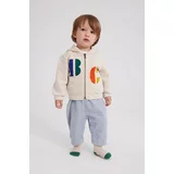 Bobo Choses Bombažen pulover za dojenčka bež barva, s kapuco