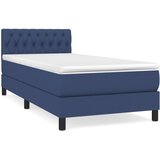  Krevet s oprugama i madracem plavi 100 x 200 cm od tkanine | shoptok.hr