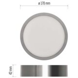  LED svetilo nadometno NEXXO, okroglo, srebrno, 12,5W, nastavljiva CCT | Shoptok.si
