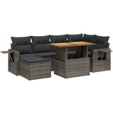 Maison Chic Seti vrtnega pohištva - Vrtna garnitura - Vrtni pohištvo set 7-delna z blazinami siv poli ratan, (21803429) | Shoptok.si