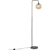 QAZQA Art Deco stoječa svetilka temno bronasta z jantarnim steklom - Sandra | Shoptok.si